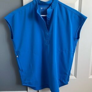 Figs Rafaela Scrub Top - Capri Blue - XXS
